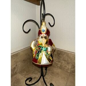 Vintage Kurt Adler Polonaise Collection Polish Nobleman Glass Ornament With Box